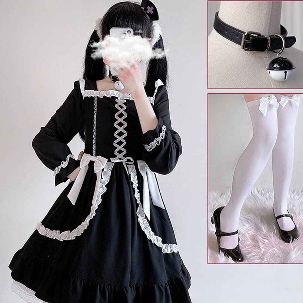 Amazon.co.jp: ゴスロリ ワンピース ロリータ 姫 ドレス 長袖 地雷系